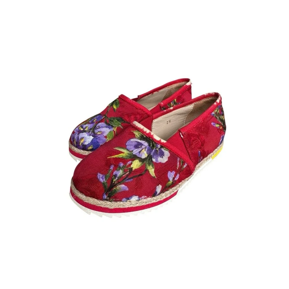 Dolce And Gabbana Girls Slip On Shoes s. 29 Italy Floral Espadrille Slip Ons